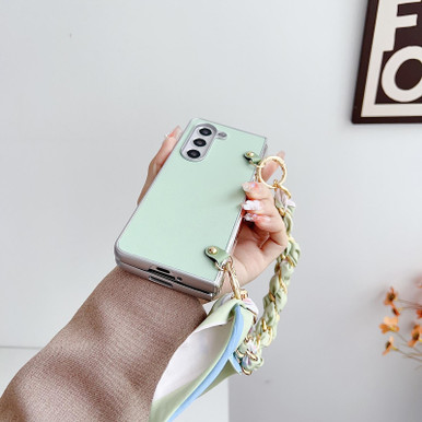 For Samsung Galaxy Z Fold4 5G Metal Patent Leather Phone Case with ...