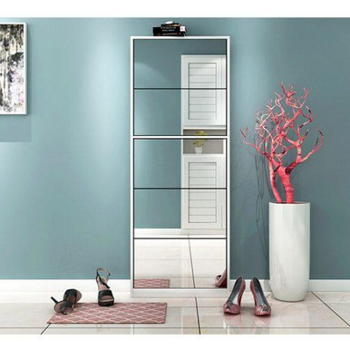 5 door mirror shoe cabinet discount