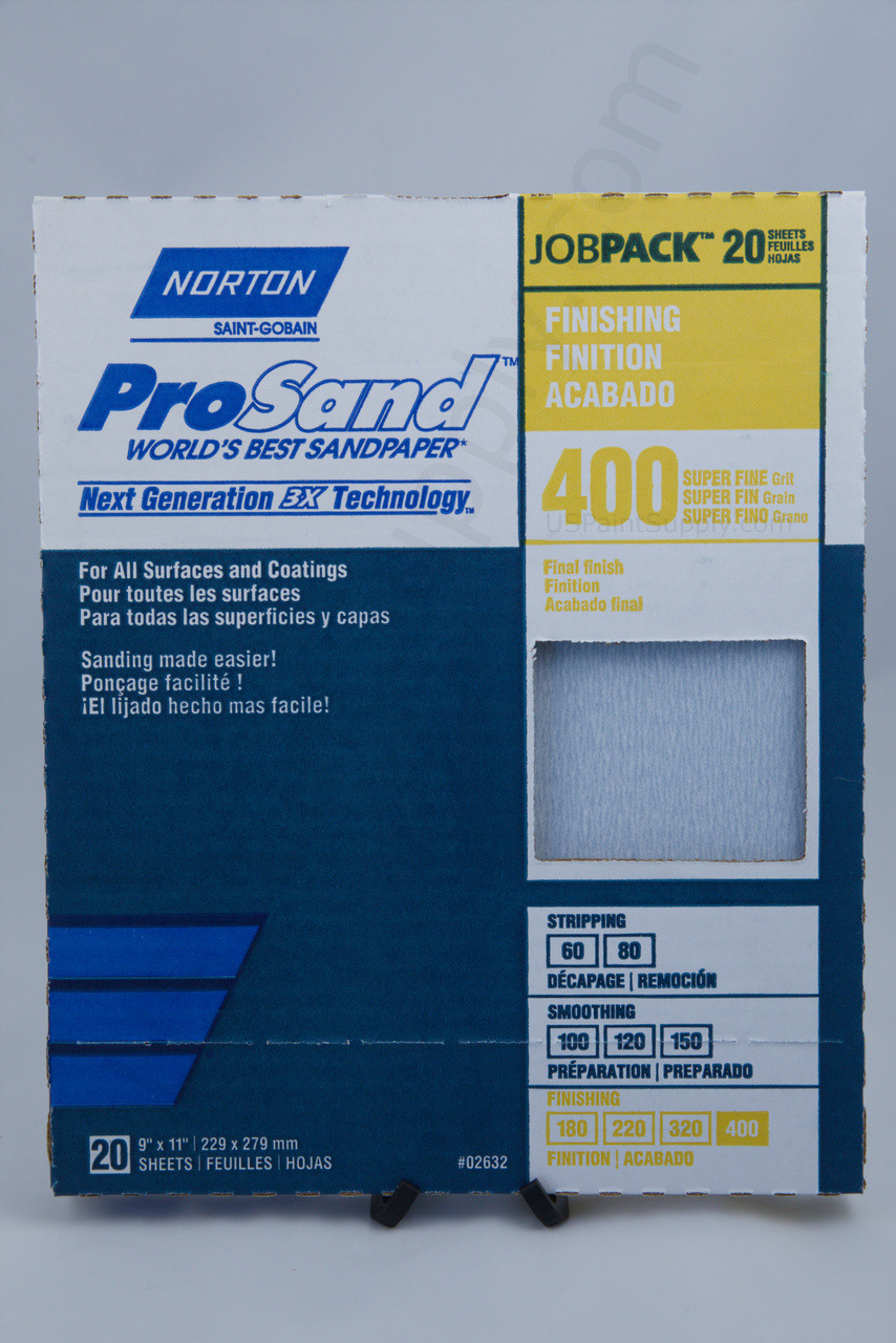 Norton ProSand 4.5x4.5 Sanding Sheets 60-Grit - 4 Pack Aluminum Oxide Power Sanding Paper