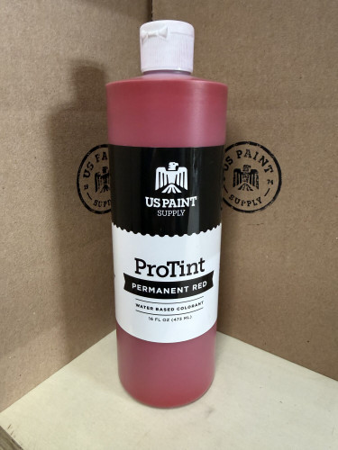 US Paint Supply ProTint Permanent Red 16 oz water-based colorant bottle