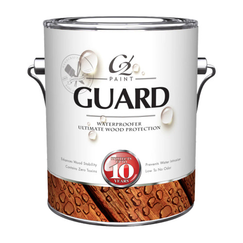 The front of a one gallon can of C2 Guard for wood water proofer