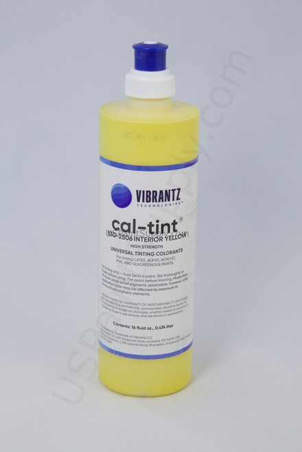 16oz plastic bottle of Cal Tint with push/pull cap in the color interior yellow