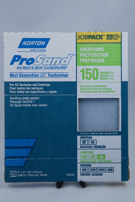 20 sheet box of Norton Prosand sandpaper in 150 grit