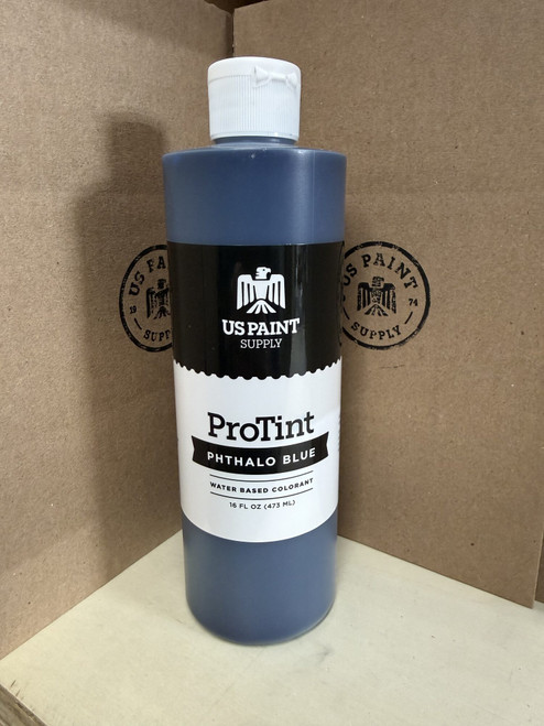 US Paint Supply ProTint Phthalo Blue 16 oz water-based colorant bottle