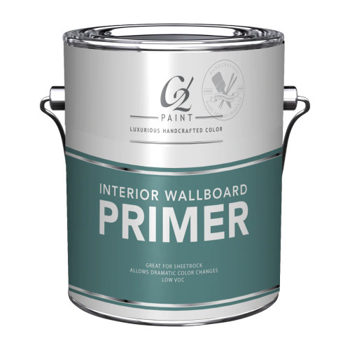 Front of a 1 gallon can of C2 interior wall board primer Front of a 1 gallon can of C2 interior wall board primer