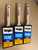 3", 2.5", and a 2" Corona Excalibur paint brush next to each other in their packaging 3", 2.5", and a 2" Corona Excalibur paint brush next to each other in their packaging