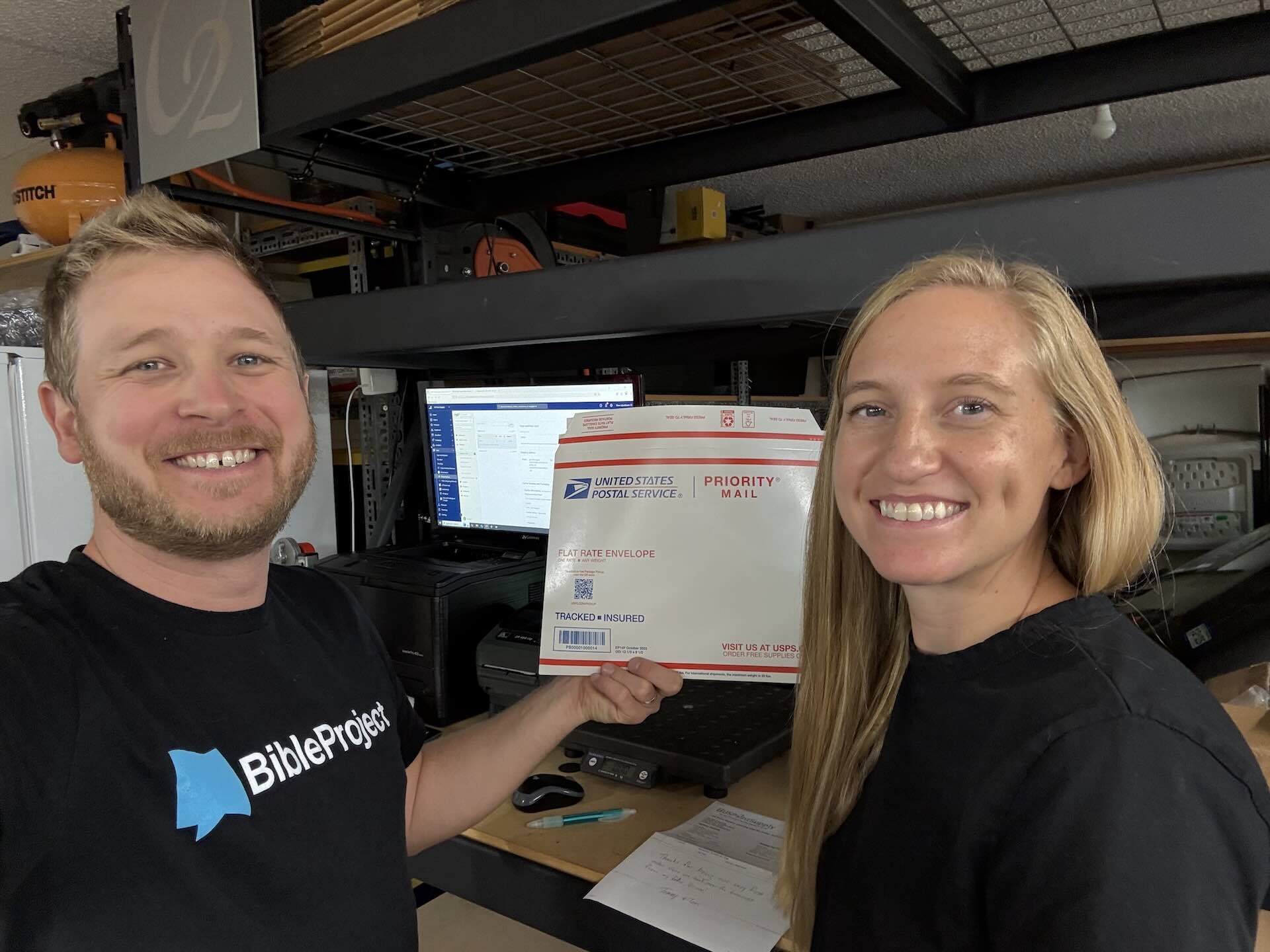 Tommy and Tori showing off their first order