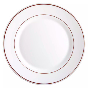 Arcoroc Bord Arcopal Bordeaux 23.5 cm Hardglas Offwhite Rood