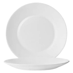 Assiette Arcoroc « Restaurant Wit » 25,2 cm, blanche, en verre trempé 