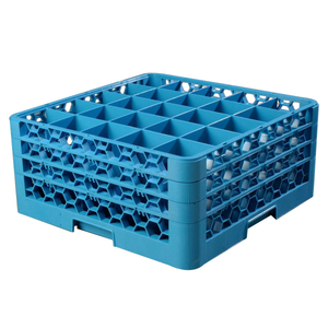 Carlisle Dishwasher basket 25-compartment 3 surface-mounted edges Opticlean 50.5 x 50.5 x 22 cm Polypropylene Blue