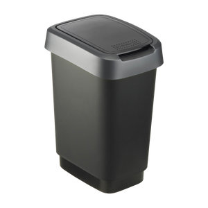 Rotho Abfallbehälter Twist 24,8 x 18,1 x 33 cm 10 Liter Polypropylen Schwarz