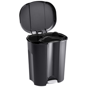 Rotho Pedal Bin Paso 49 x 42 x 58.5 cm 10 liter 16 liter Plastic Black