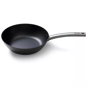 Skottsberg Wok Carbon Steel 28 cm Platte Stahl Schwarz
