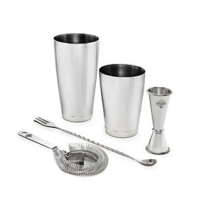 Bar Professional Cocktail Set Speakeasy Edelstahl Silber 4-teilig