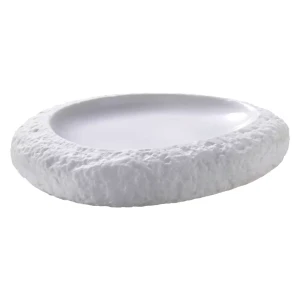 Maastricht Porselein Assiette « Calcaire », 17,5 x 14 cm, blanche 