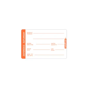 Label Fresh groß Samstag Pro Stück, orange