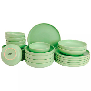James Cooke Serviesset Bliss Stoneware 6-persoons 24-delig Groen