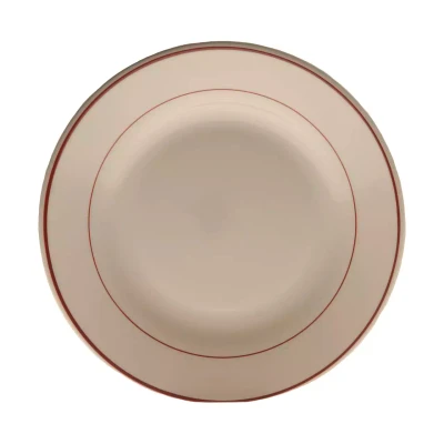 Arcoroc Plate Arcopal Bordeaux 22.5 cm Tempered Glass Off-white Red