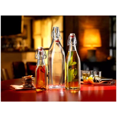Rocco Bormioli Bouteille « Swing » 1 litre, en verre argenté