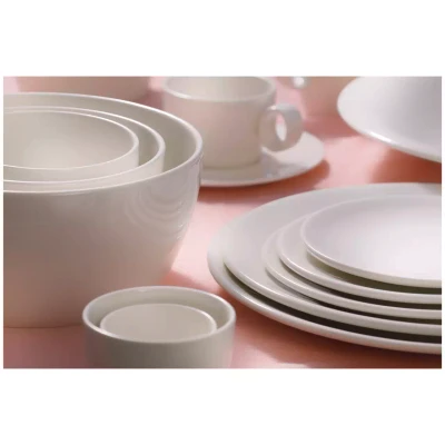 Maastricht Porselein Plat « Lux » 051, 8,5 cm, 18 cl, blanc cassé