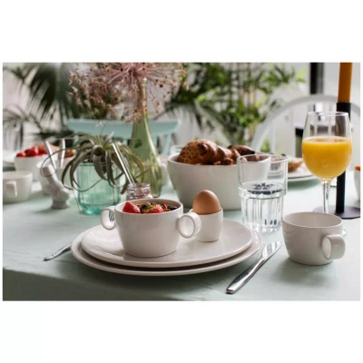 Maastricht Porselein Assiette « Lux » 032, 25,5 cm, blanc cassé