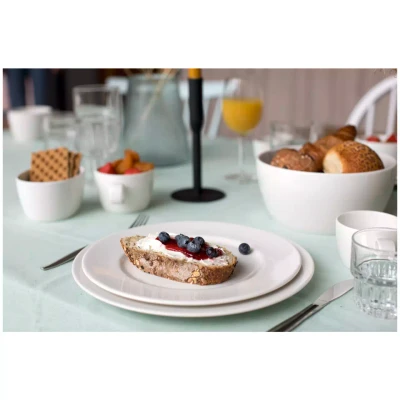 Maastricht Porselein Assiette « Lux » 034, 21 cm, blanc cassé