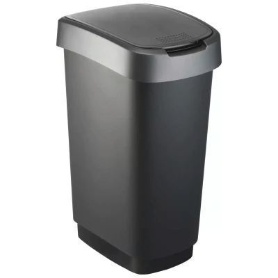 Rotho Afvalbak Twist 40 x 30 x 60 cm 50 liter Polypropyleen Zwart