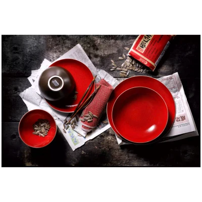 Palmer Bord diep Lava 21 cm Bruin Stoneware 