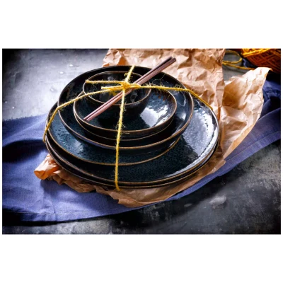 Palmer Teller Eccentric 22 cm Stoneware Blau