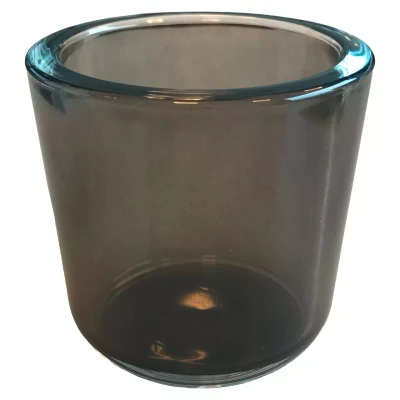 Teelichthalter 7,5 x 7,5 cm Glas Grau