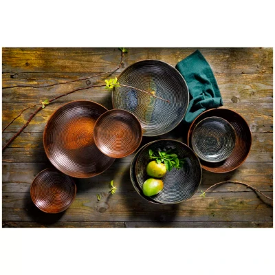 Palmer Deep Coupe Plate Metallic 26 cm Stoneware Green
