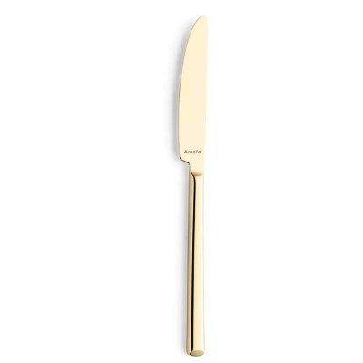 Amefa Premiere Couteau de table 1170 « Metropole » 22,5 cm 18/10 13/0 Or