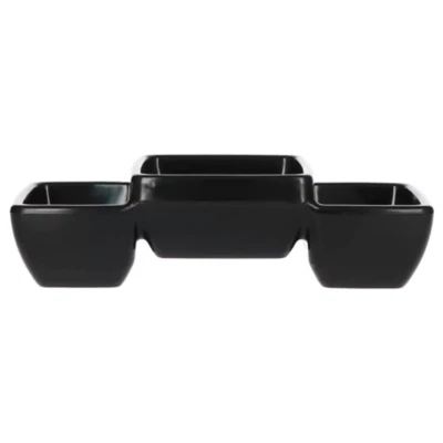 Truyts Schaal Melamine 3-vaks 20 x 9 cm Melamine Zwart
