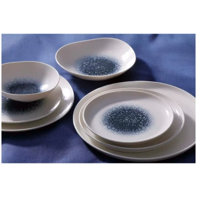 Maastricht Porselein Bord Coupe Grey Mineralis 27 cm Wit