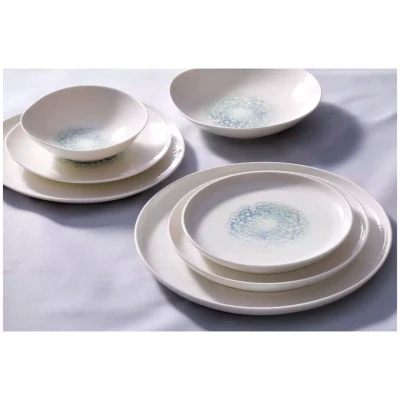 Maastricht Porselein Bord Aqua Mineralis Organic 20 cm Wit
