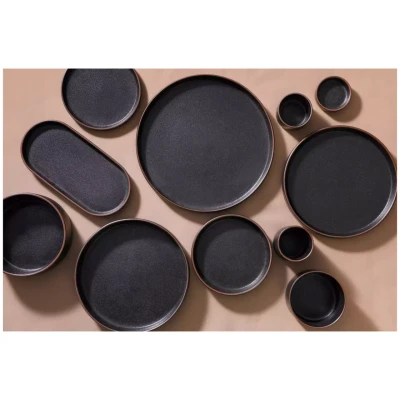 Maastricht Porselein Bord Cafe Noir 15 cm Zwart