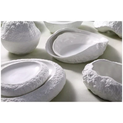 Maastricht Porselein Schale Calcaire x 18 cm, weiß 