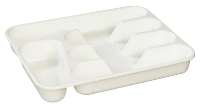 Sunware Besteckkiste 33 x 26 x 5 cm, Kunststoff, weiß, 5 Fächer