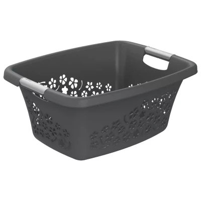 Rotho Wasmand Flowers 65 x 49 x 26 cm - 50 l Kunststof Grijs