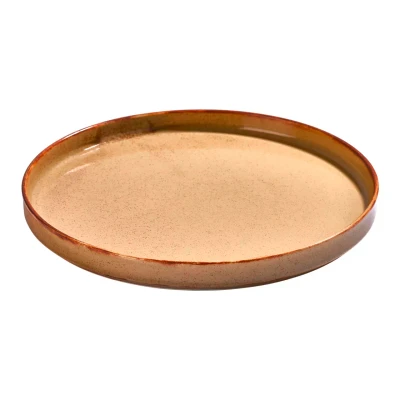 By Bone Bord Met Rand Helix Dune 19 cm Porselein Bruin
