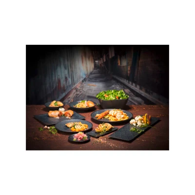 Tray Dark Wave 53 x 32.5 x 2 cm Melamine Black