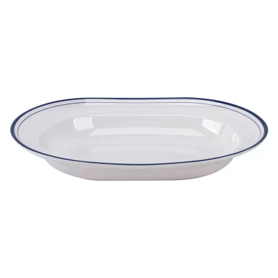 Mammoet Schale Linee 30 x 22 cm, oval, blau-weiß