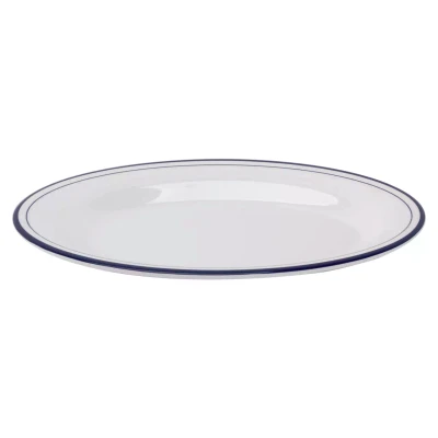 Mammoet Teller Linee 26 x 18,5 cm, oval, blau-weiß