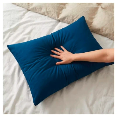 Mammoet Hoofdkussen Ease 60 x 70 cm - blauw - vulgewicht 700 gram - 100% polyester