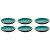 Palmer plate Lotus 20.5 cm Black Turquoise Stoneware 6 pieces