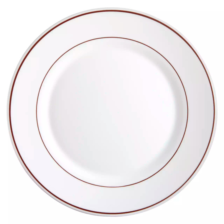 Arcoroc Bord Arcopal Bordeaux 23.5 cm Hardglas Offwhite Rood