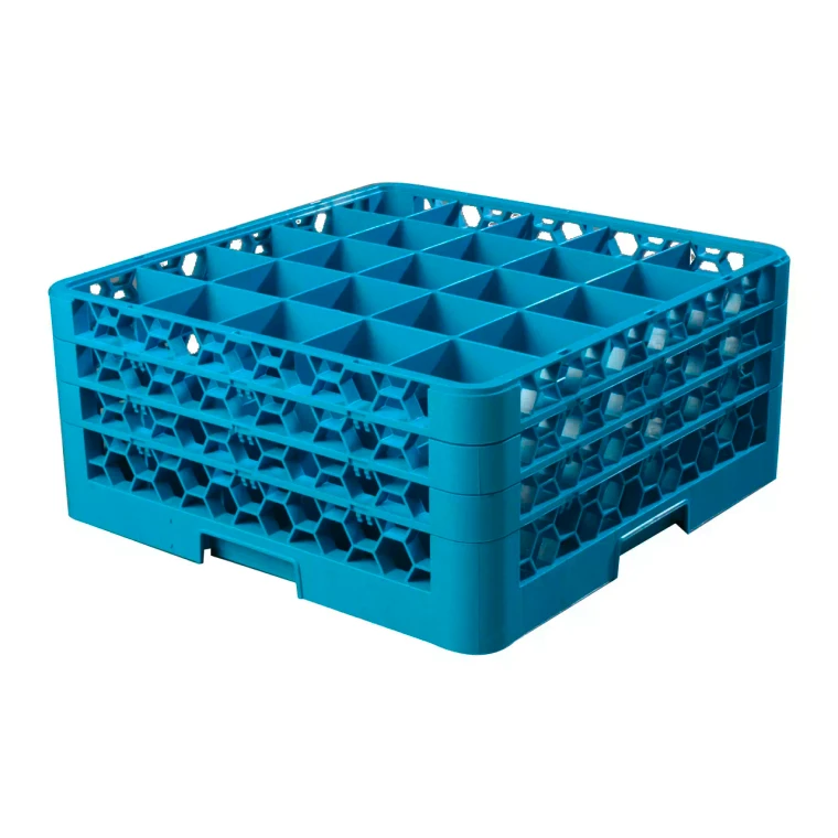 Carlisle Vaatwaskorf 25-vaks 3 opbouwranden Opticlean 50.5 x 50.5 x 22 cm Polypropyleen Blauw