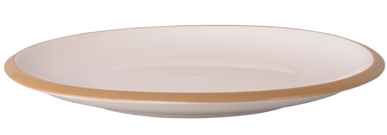 Bord Bright Rim 21 cm Porselein Beige