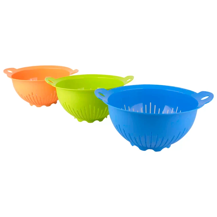 Durchschlag 26 cm Kunststoff Orange Grün Blau