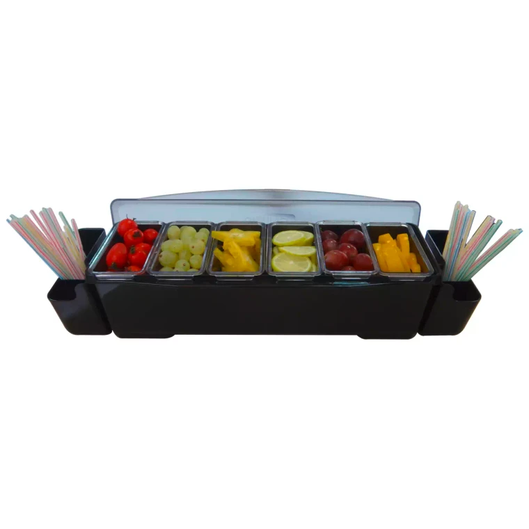 Barprofessional IngrediÃ«ntenbak Tools 58 x 17 cm 10-vaks Kunststof Zwart